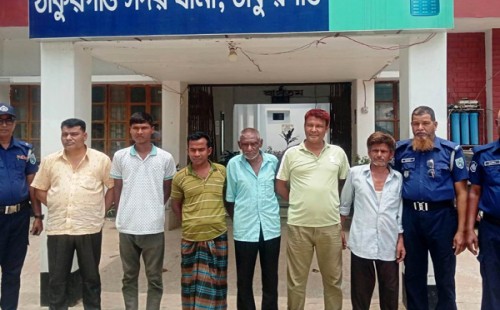 ঠাকুরগাঁওয়ে ৫ জুয়াড়ি আটক 