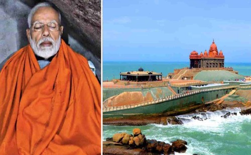 কন্যাকুমারীতে ২ দিনের ধ্যানে মোদি 