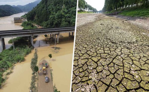 চীনের দক্ষিণে বন্যা ও ভূমিধস, উত্তরে খরা 
