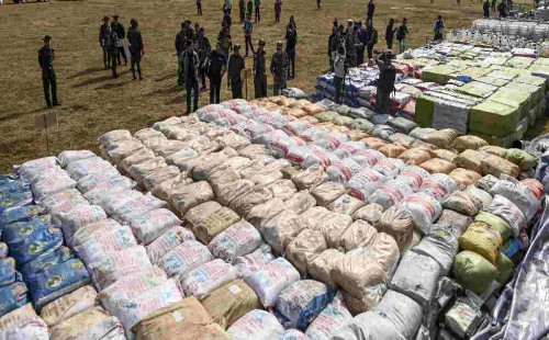 মিয়ানমারে বিপুল পরিমাণ মাদকদ্রব্য জব্দ 