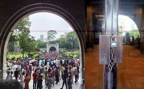 ইশরাককে মেয়র পদে বসানোর দাবিতে নগরভবনের সব গেটে তালা 