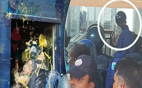 মমতাজের ওপর ডিম নিক্ষেপ 