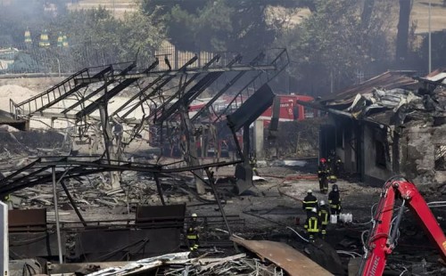 রোমে জ্বালানি স্টেশনে বিস্ফোরণ 