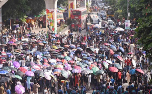শাহবাগে শিক্ষার্থীদের ‘লংমার্চ টু ঢাকা’ কর্মসূচি ঘোষণা 