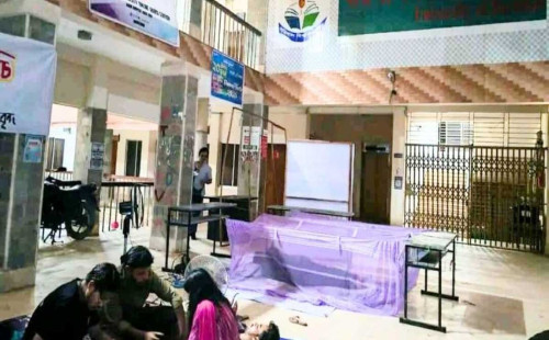 আমরণ অনশনে ববি শিক্ষার্থীরা, মশারি টানিয়ে রাত কাটালেন উপাচার্ 