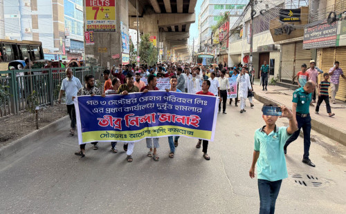 সোহাগ পরিবহন কাউন্টার হামলায় জড়িতদের শাস্তির দাবি 