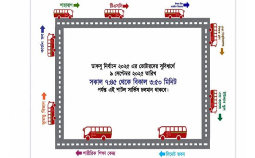 ডাকসু নির্বাচনের দিন চক্রাকারে চলবে শাটল সার্ভিস, রুটম্যাপ প্রকাশ 