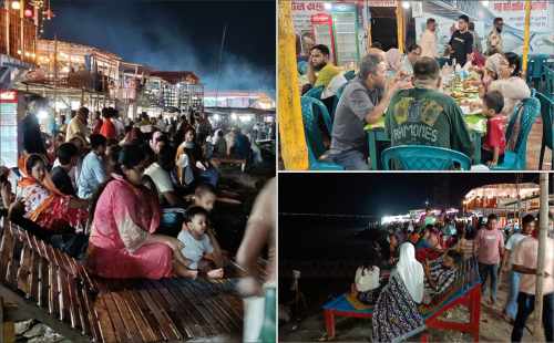 নিষেধাজ্ঞার আগে মাওয়ায় ইলিশ ভোজের উৎসব 