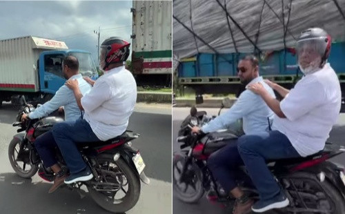 যানজটে আটকা পড়ে মোটরসাইকেলে চড়লেন সড়ক উপদেষ্টা 