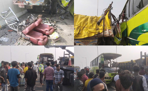 ঢাকা-ভাঙ্গা এক্সপ্রেসওয়েতে বাস-ট্রাক সংঘর্ষে নিহত ৩ 