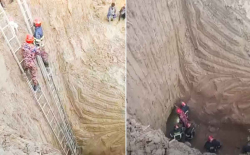 গর্ত খোঁড়া শেষে চলছে সুরঙ্গ করার কাজ 