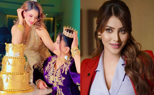 স্বর্ণের কেক কেটে মায়ের জন্মদিন উদযাপন করলেন উর্বশী 
