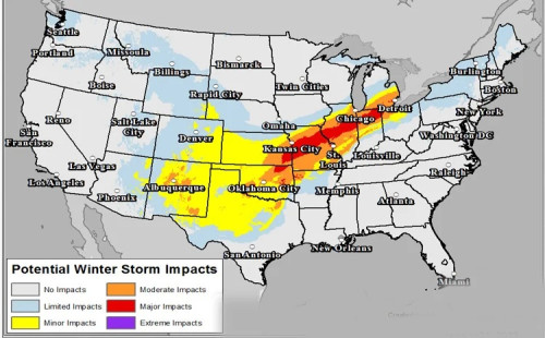 যুক্তরাষ্ট্রে আঘাত হানতে যাচ্ছে শীতকালীন ঝড় 